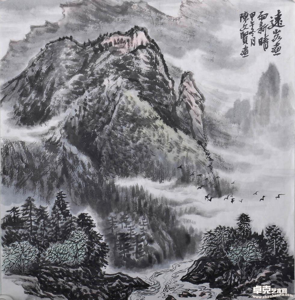 远山水画雨新晴