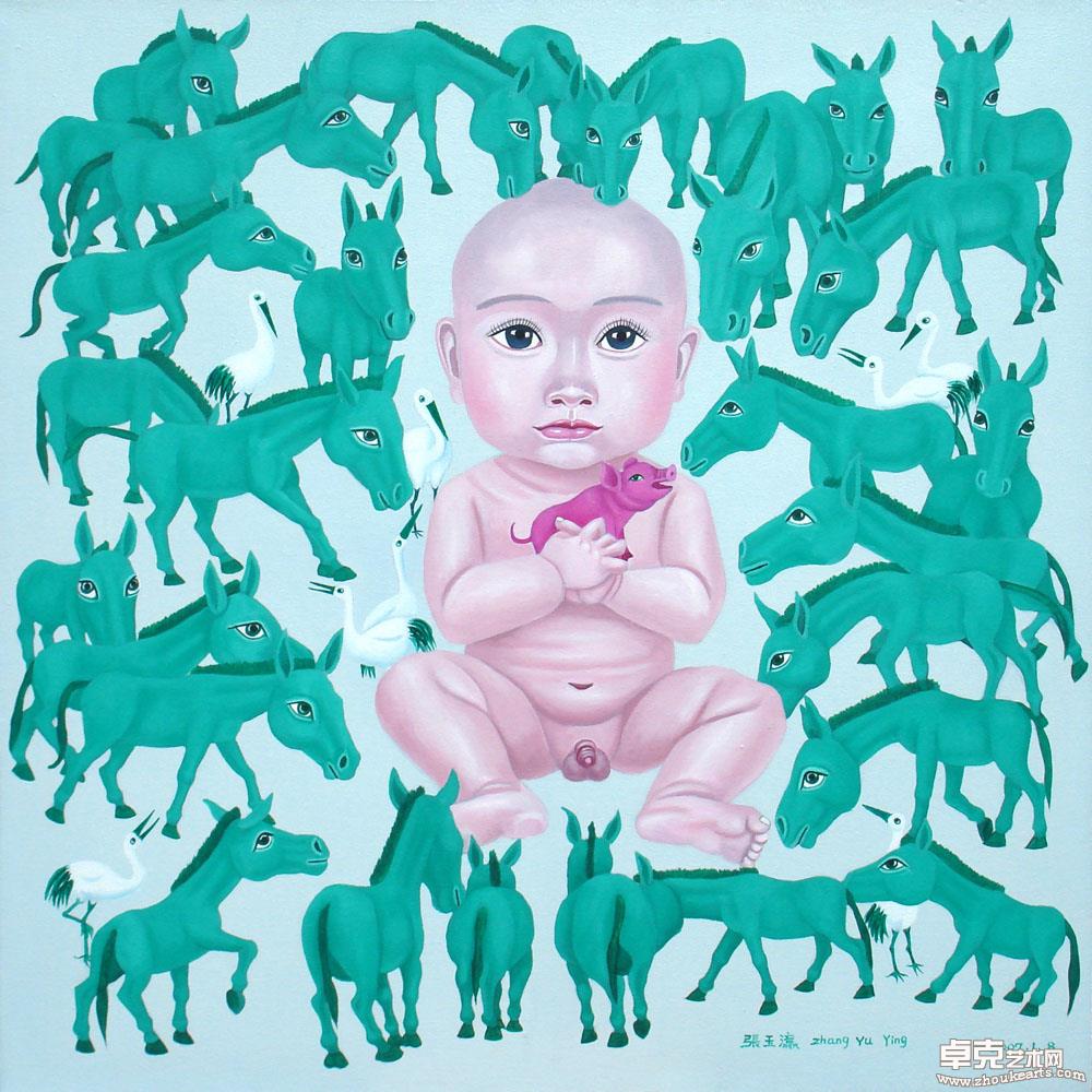 《金猪宝宝》78x78cm