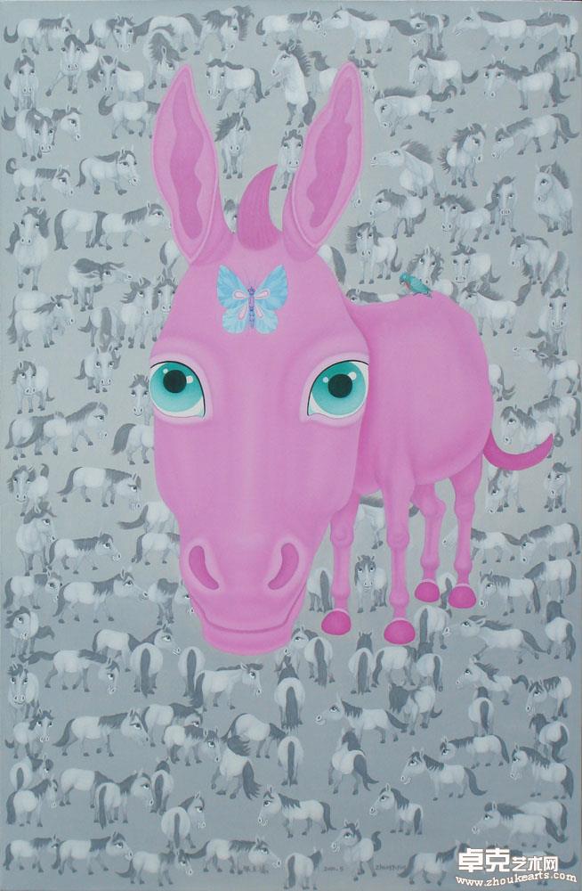《百马之玫瑰驴》90x140cm