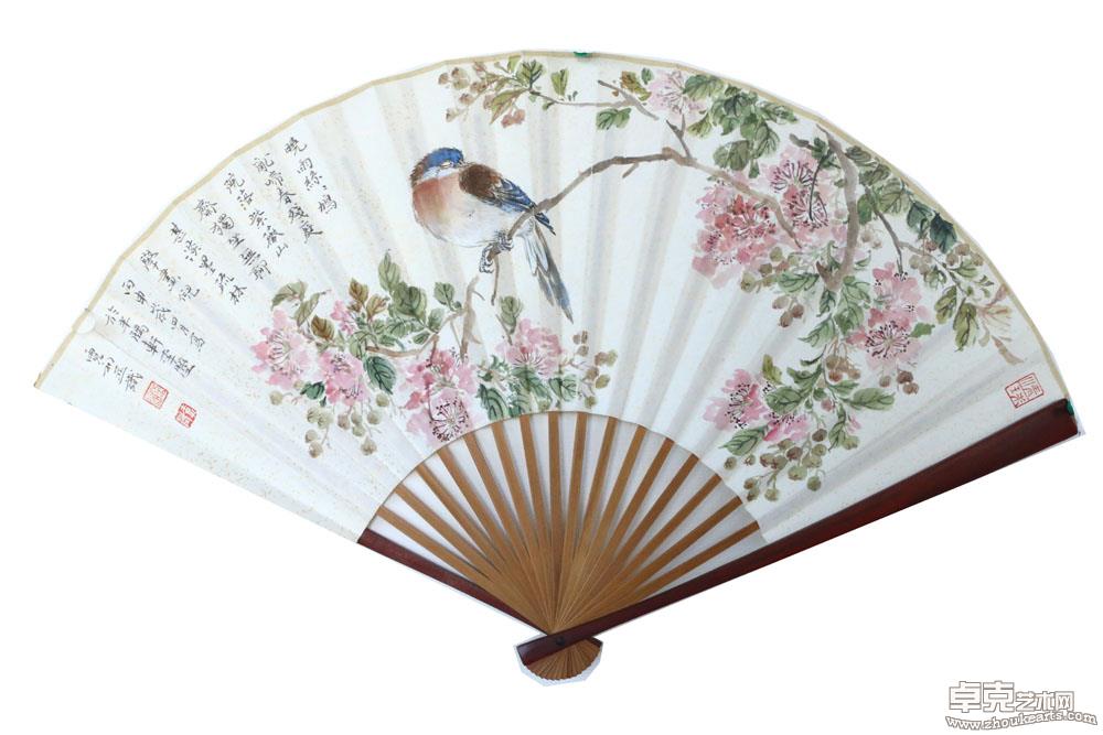 紫薇绥绥 9寸18方 宣纸扇面