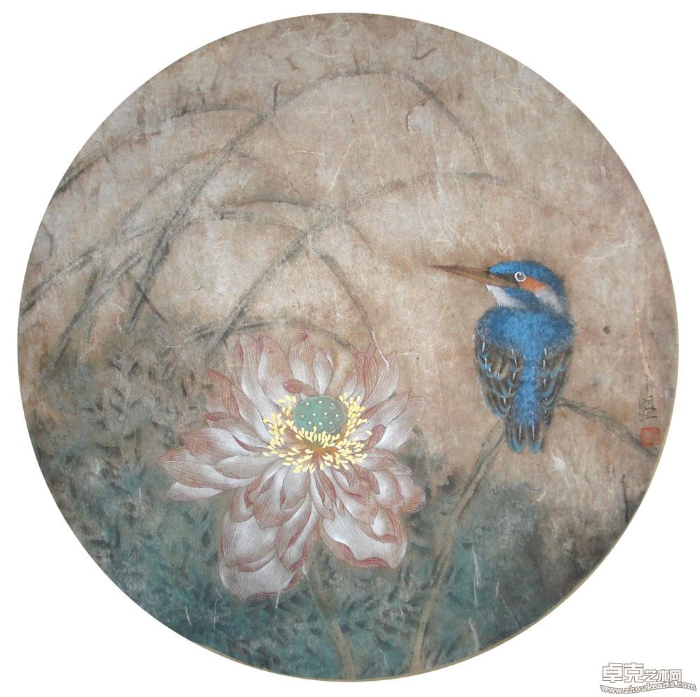 小翠听得荷花语  45cmx45cm 