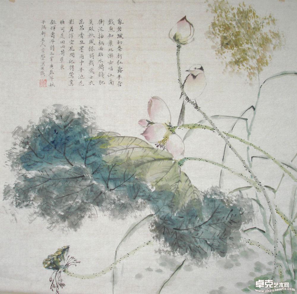 斗方 藕香芦荡  68cmx68cm 