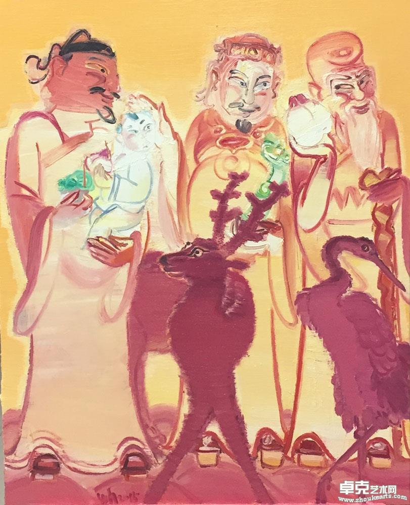 三仙图100×80cm