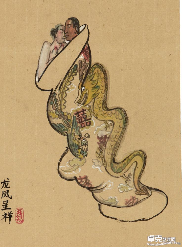 龙凤呈祥 27cm×21cm
