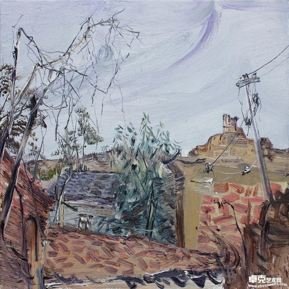 海上桥的春天一50x50CM