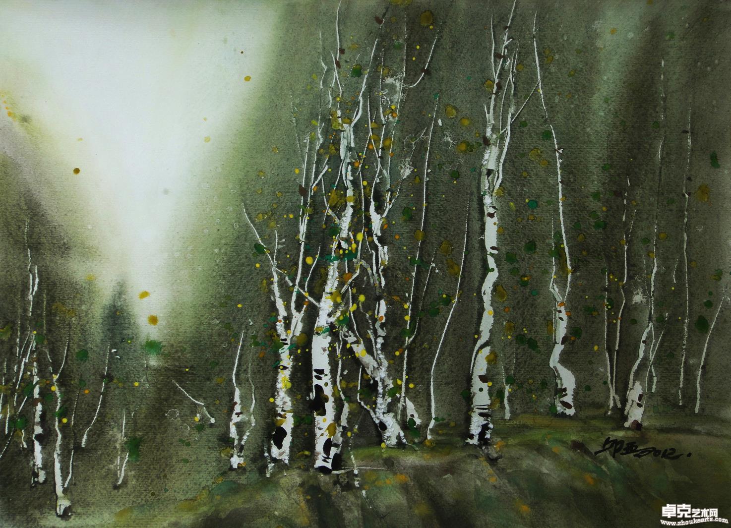 《白桦林之 十》39x56cm