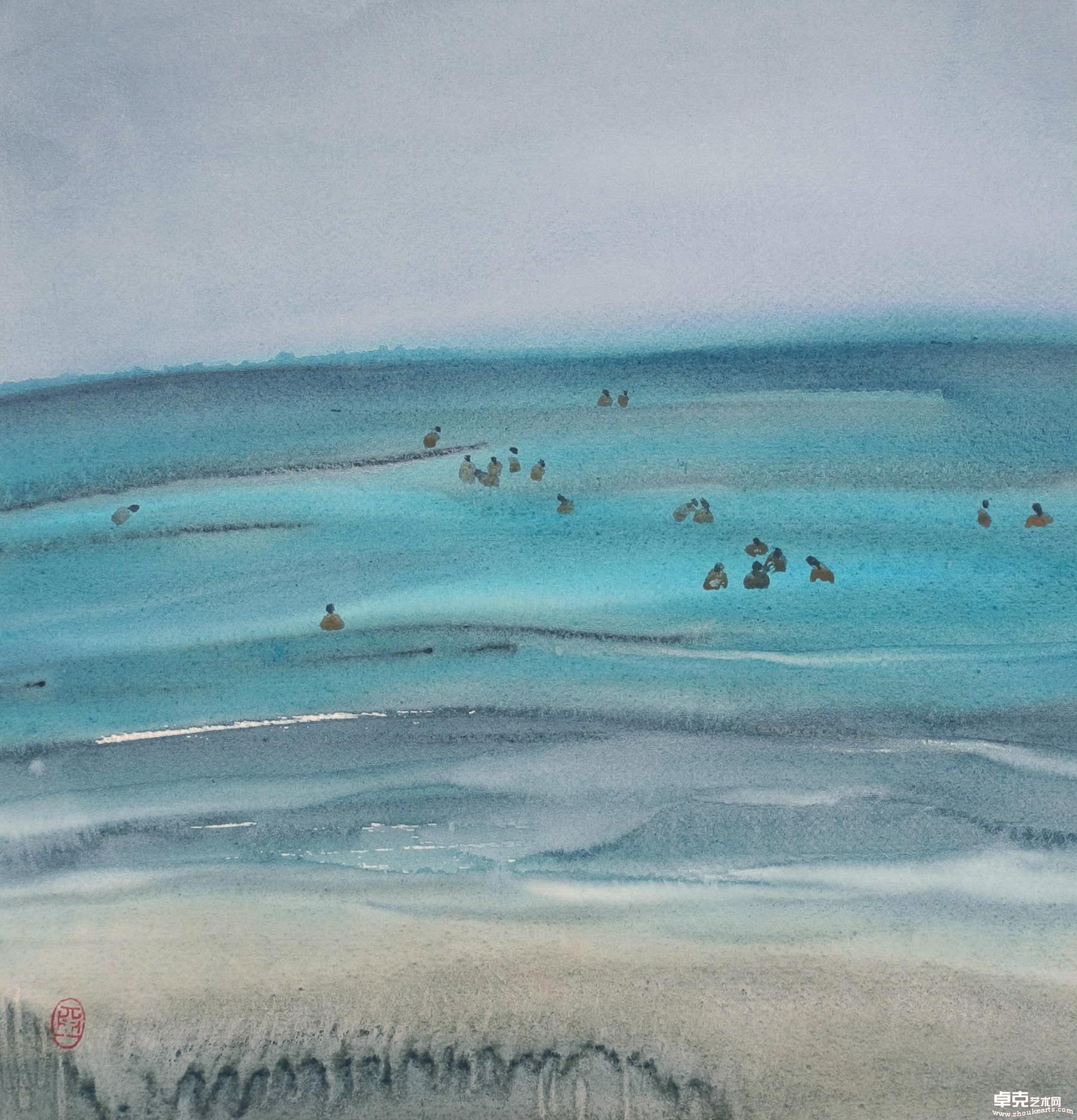《泳》39x39cm