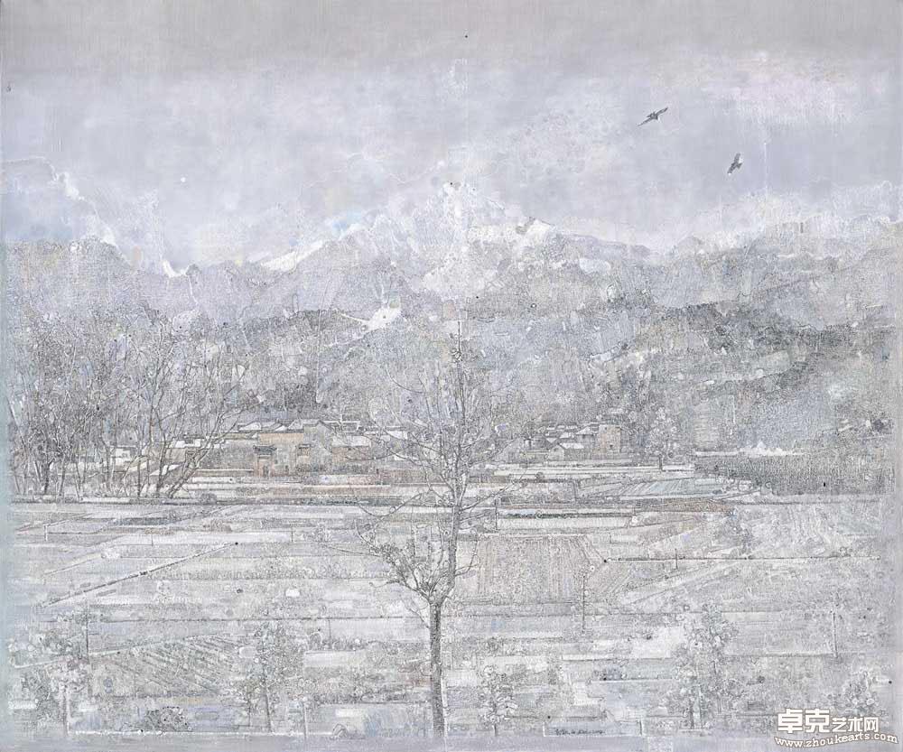 《闲岭初雪》180x150cm 