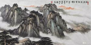 杨亮 鸣涧松壑云自横136* 68cm