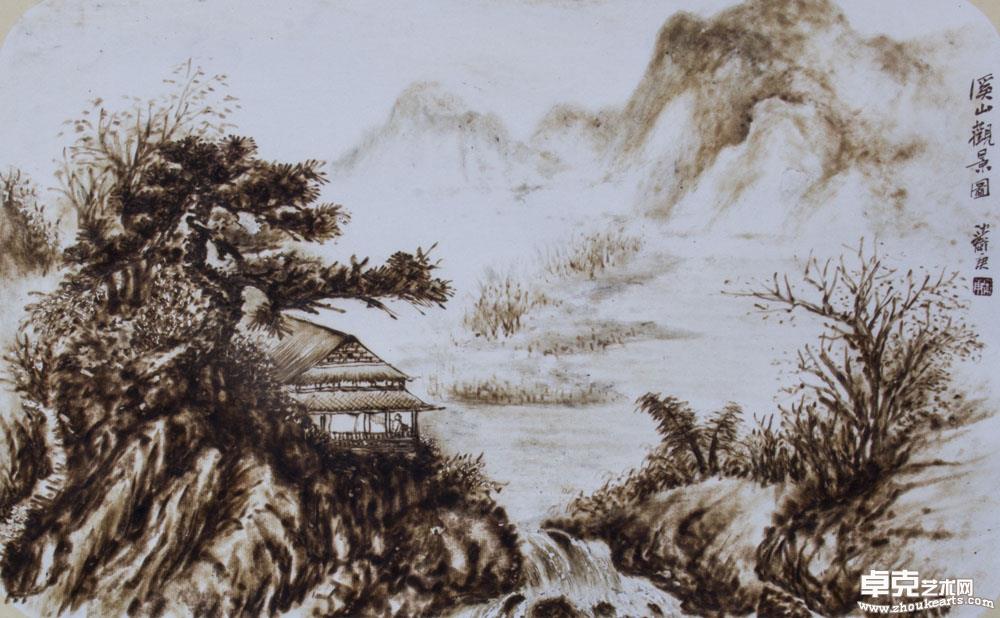 溪山观景图45x80cm