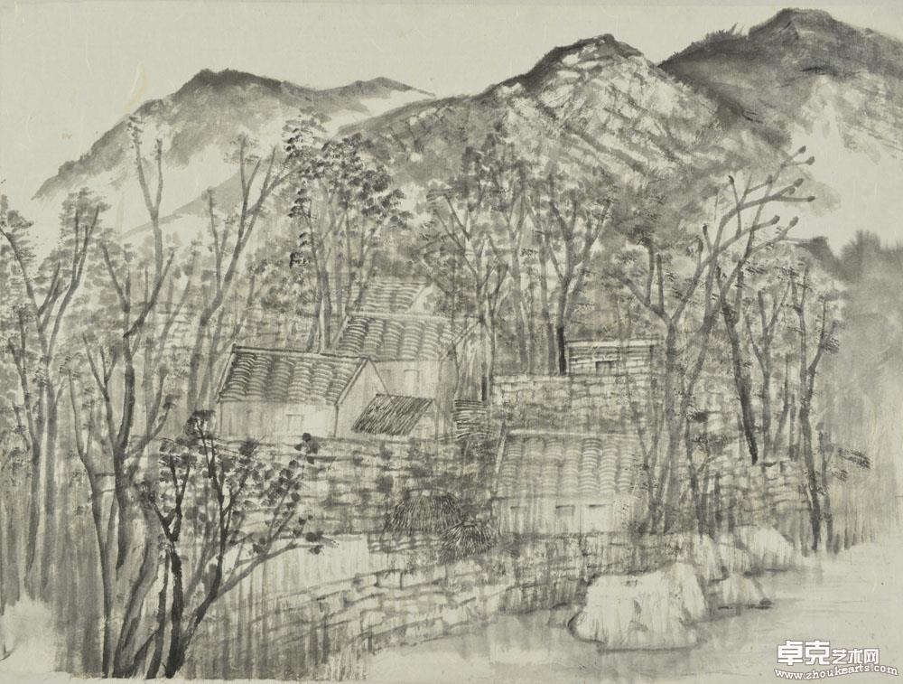 山东大巴山写生 46x35cm 