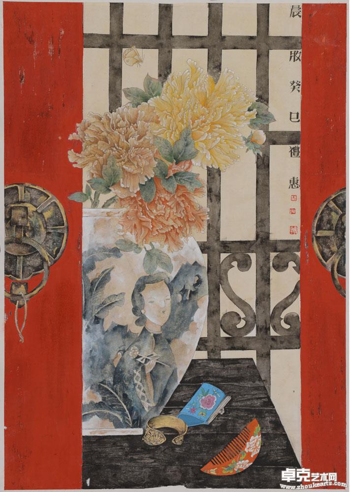 晨妆  80x60cm  