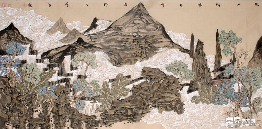 徽山清晓图  68×136CM