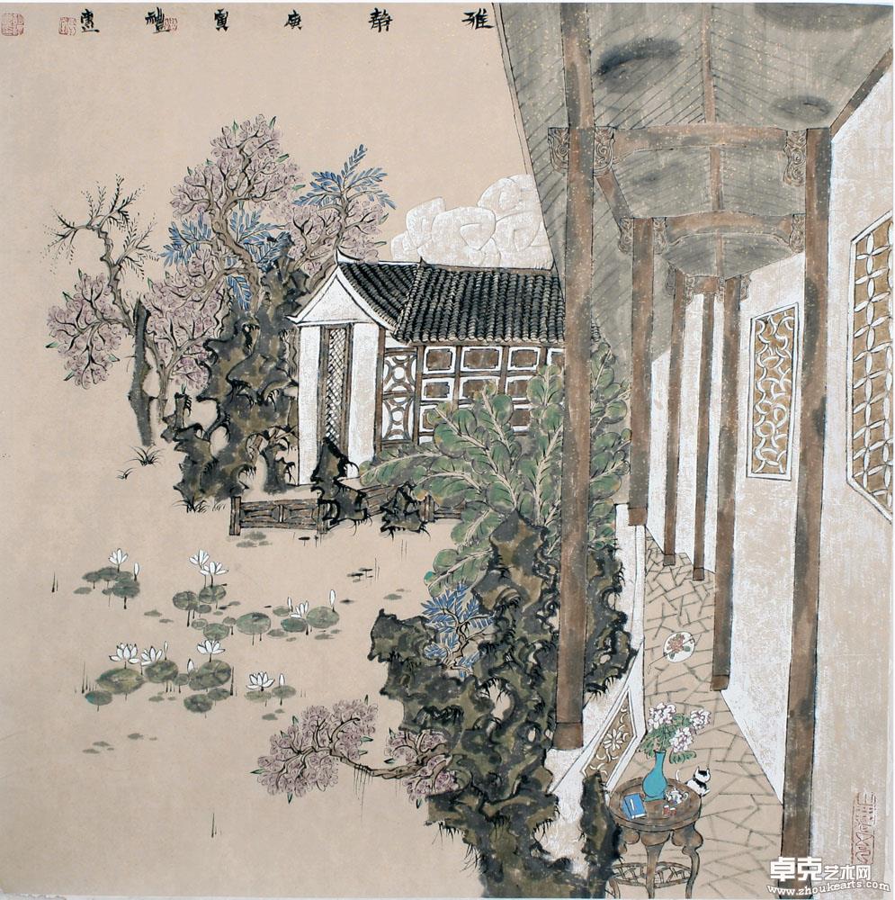 雅静图  68×68CM