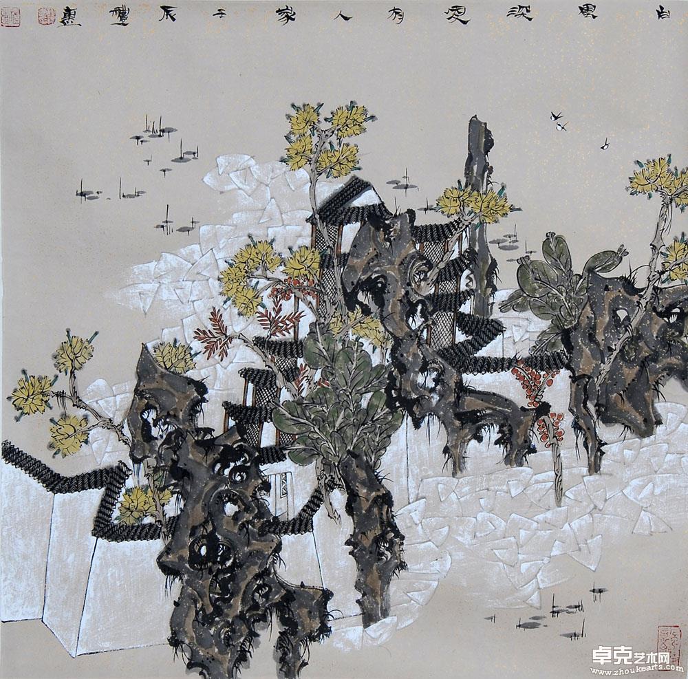 白云深处有人家  68x68cm 