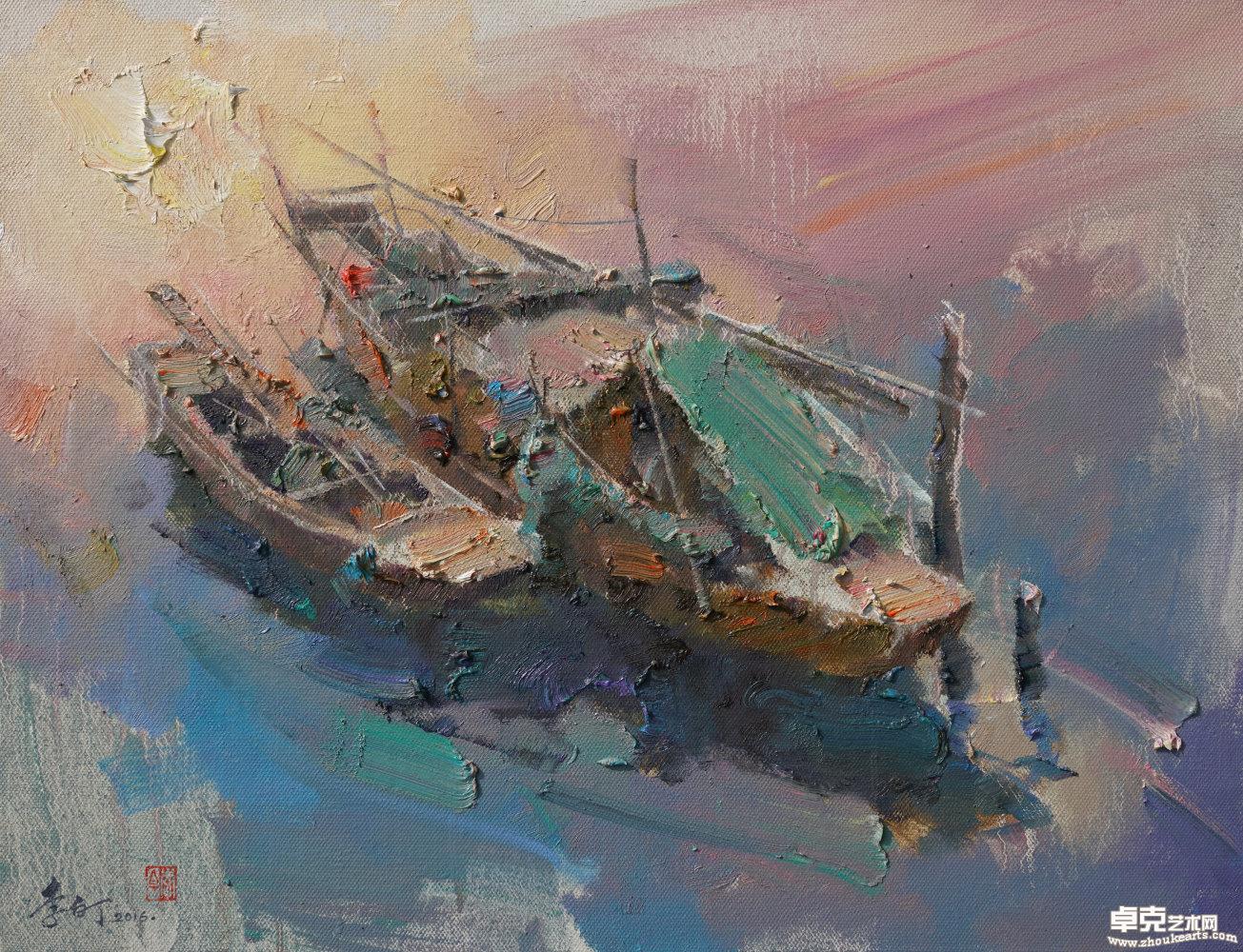 《小船入画廊》之二65cmx50cm
