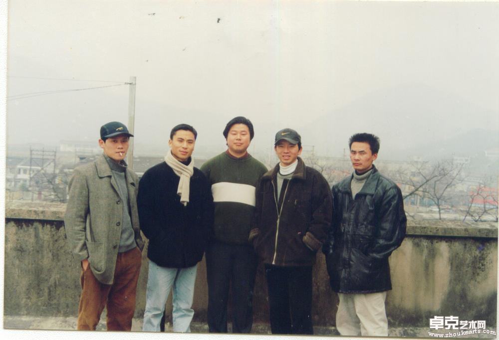 1998年杭州八卦楼，右起：张冲 、孔成、韩璐 、成军 、李金国 