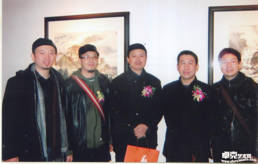 2009年北京中国美术馆，右起 王平 毛建波 田黎明 张捷 孔成