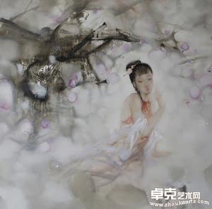 何达油画《清香》