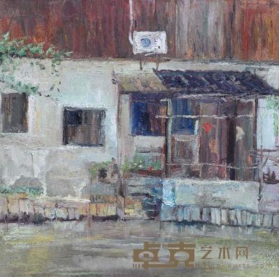 商远 绍兴新街口老墙 80×80cm