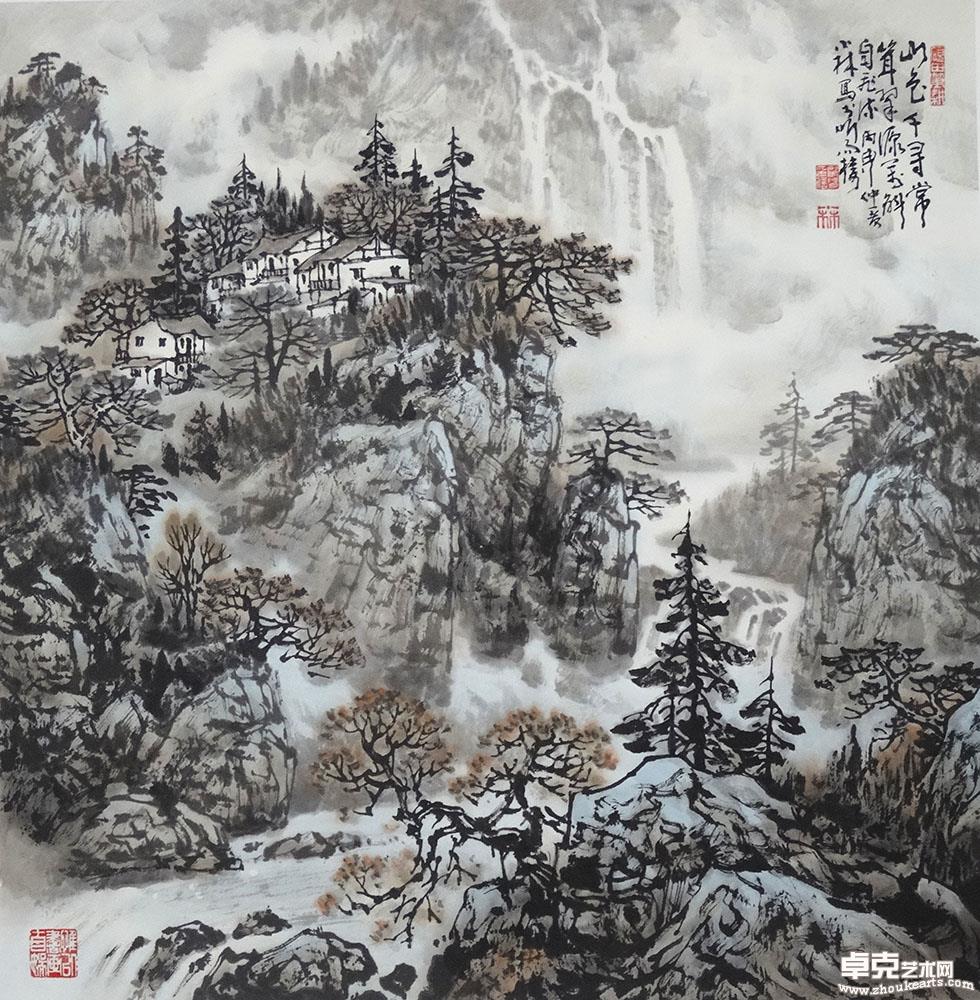 山色千寻常耸翠68x69cm