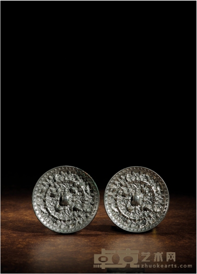 唐 青铜海兽葡萄镜 （一组两件） 1.高11.2cm；2.高10.8cm