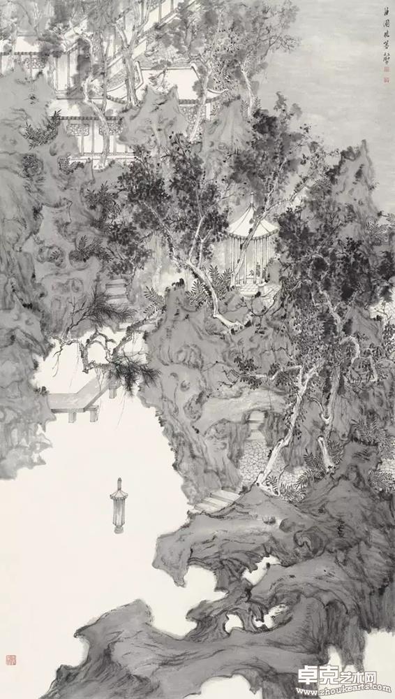 曲园晓暮  180×105cm  