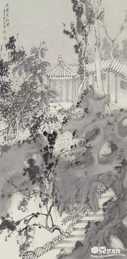 曲园清和图  66×33cm  