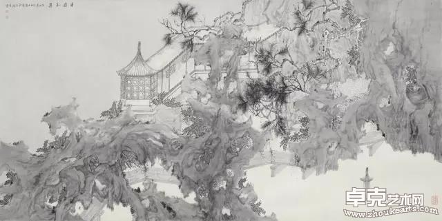  曲园和清（1）  136×272cm  