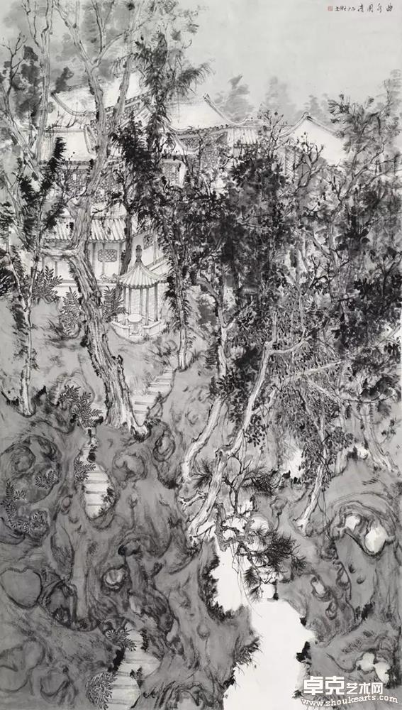 曲水园清  180×105cm  