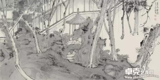嘉木繁烟  （1）33×66cm  
