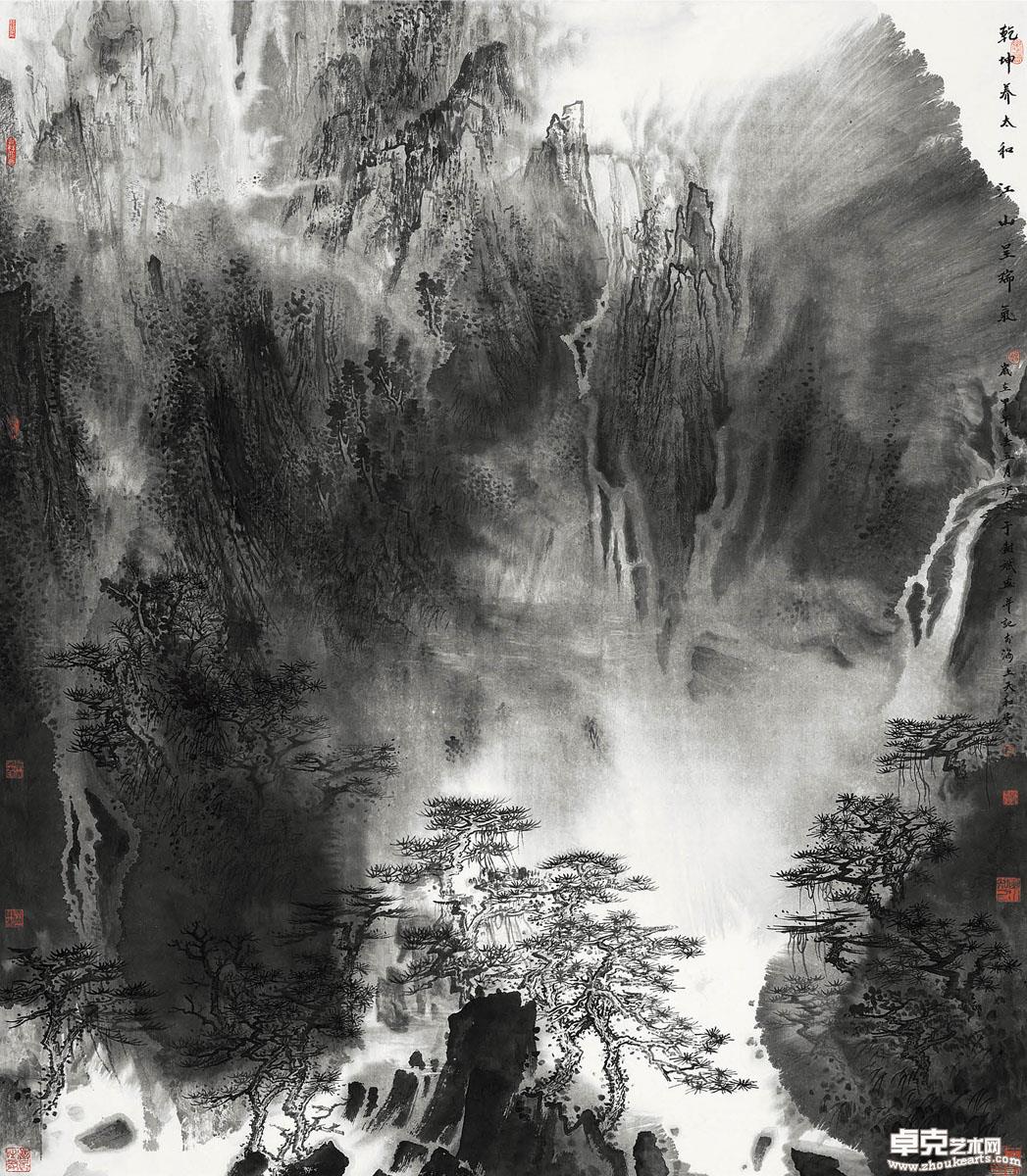 乾坤养太和 江山呈瑞气 195x175cm 