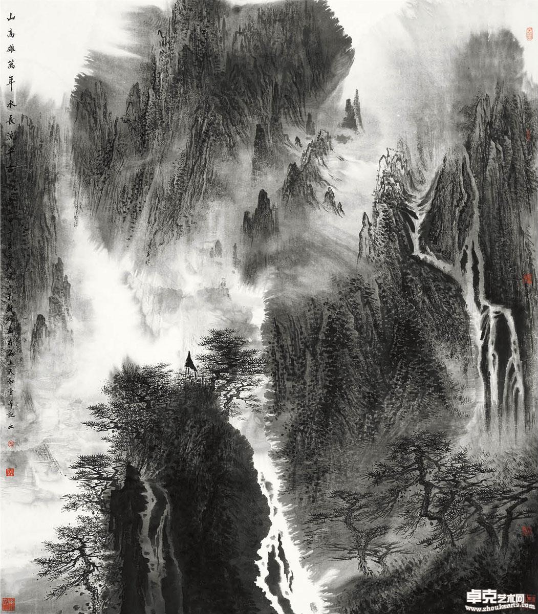 山高雄万年 水长流千古 195x175cm 