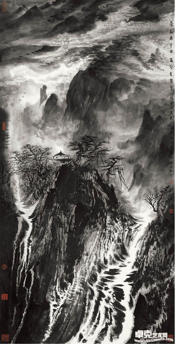 苍山雄千古 万壑有泉声 138x69cm