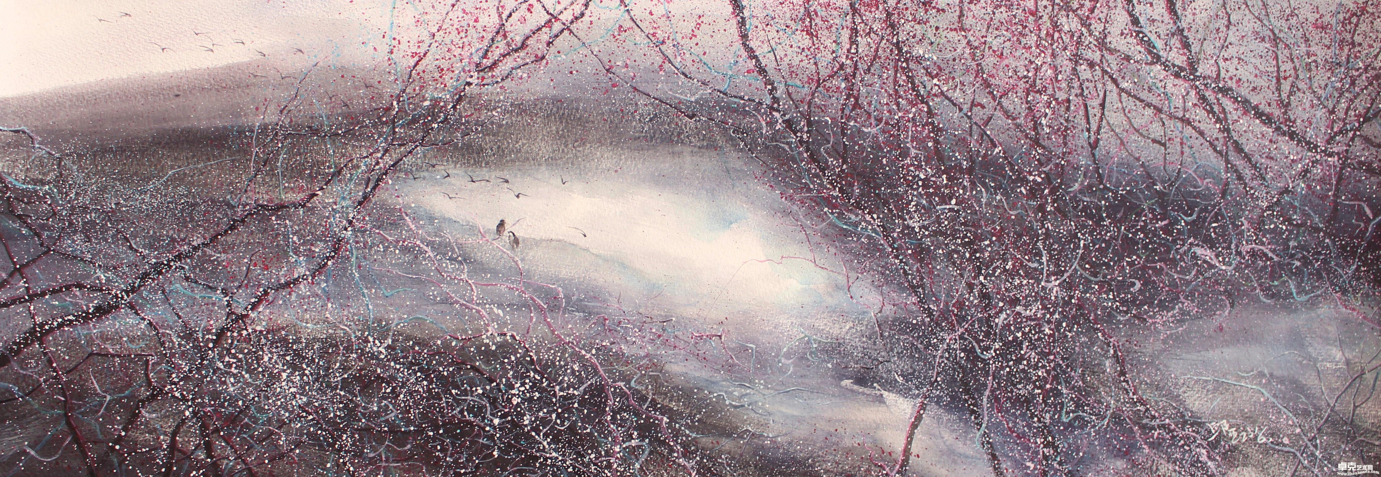 《送雁》30x78cm