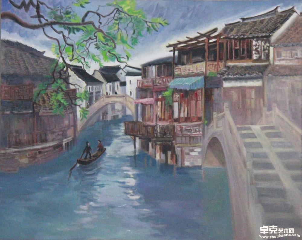 《小桥流水人家》100x80cm