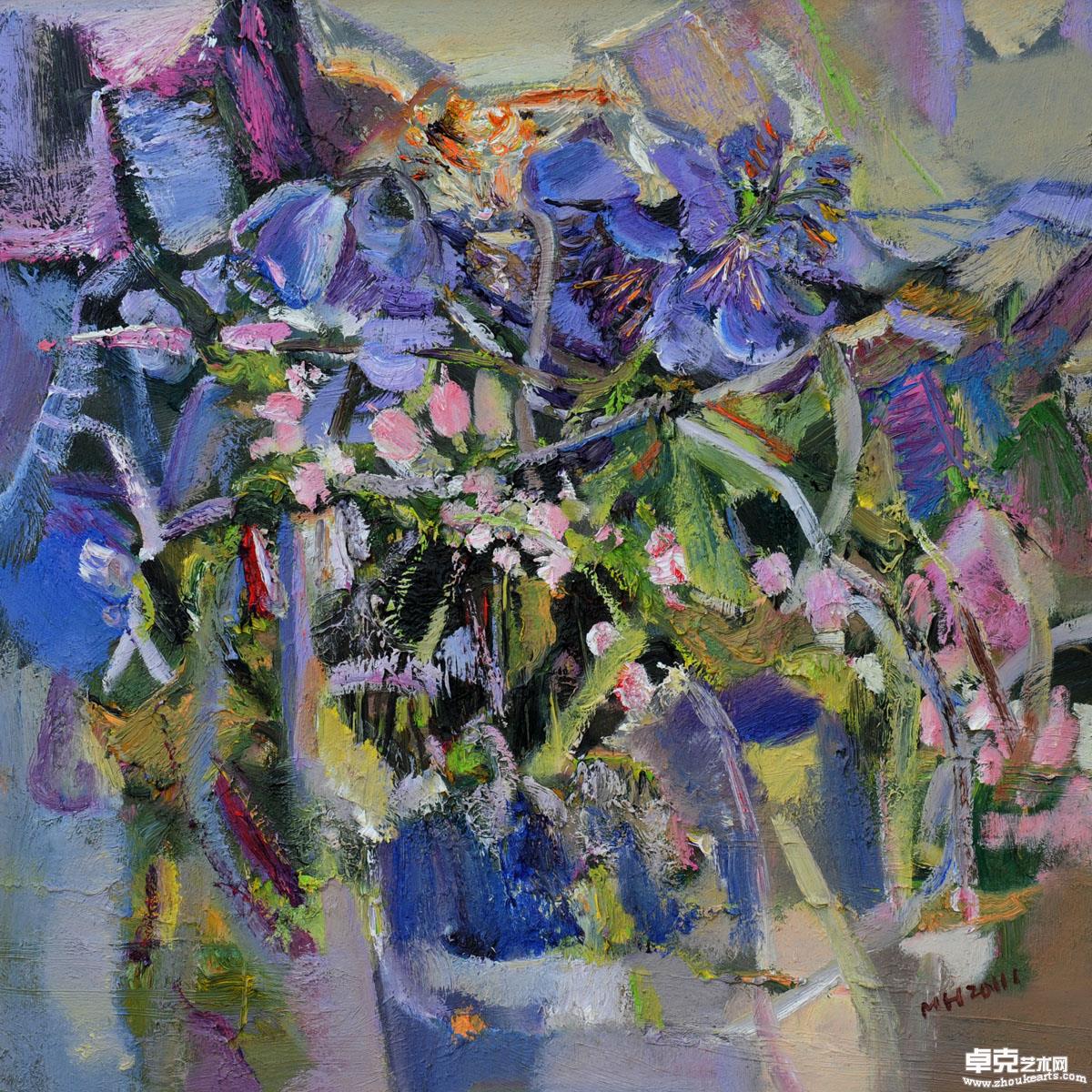 《春.蓝》80x80cm