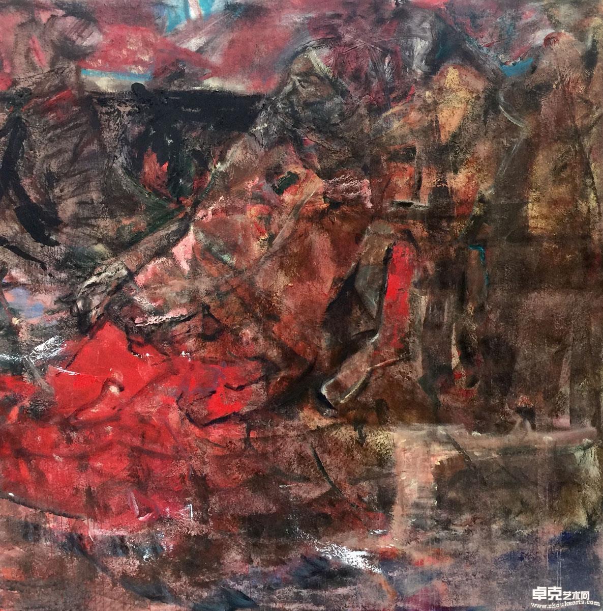 《红潮》局部4200x200cm