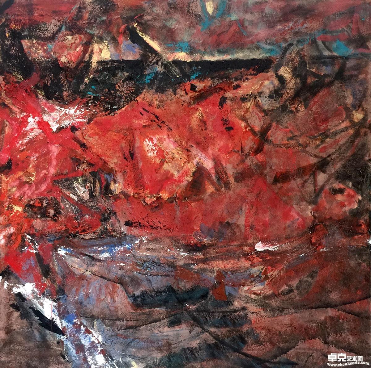 《红潮》局部3200x200cm