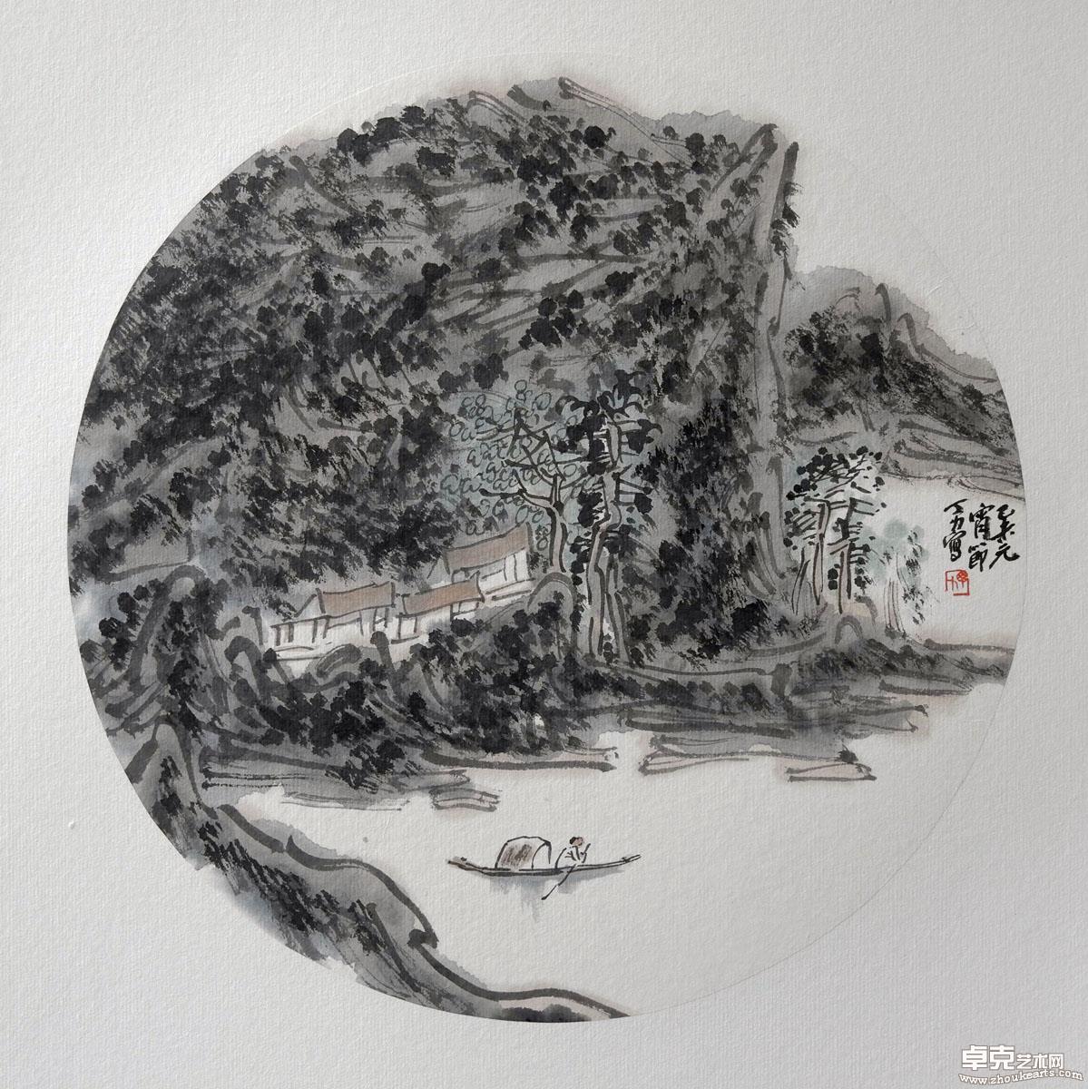 《溪山共我闲》 34x34cm