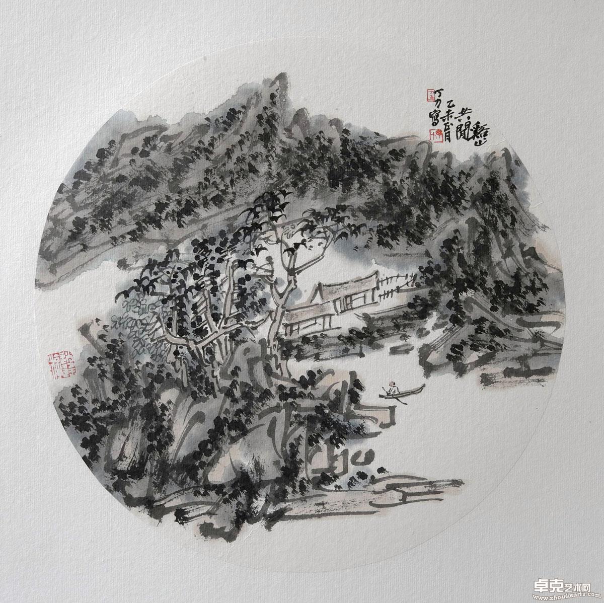 《溪山共闲》 34x34cm