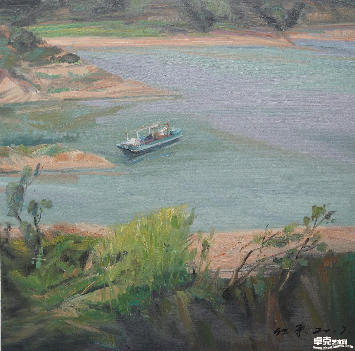 《梓桐春水》60x60cm