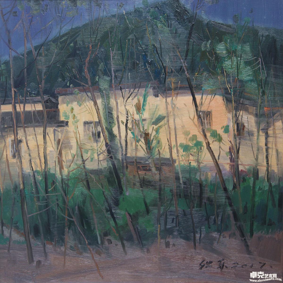 《山里河》80x80 cm