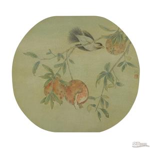 《石榴来禽》