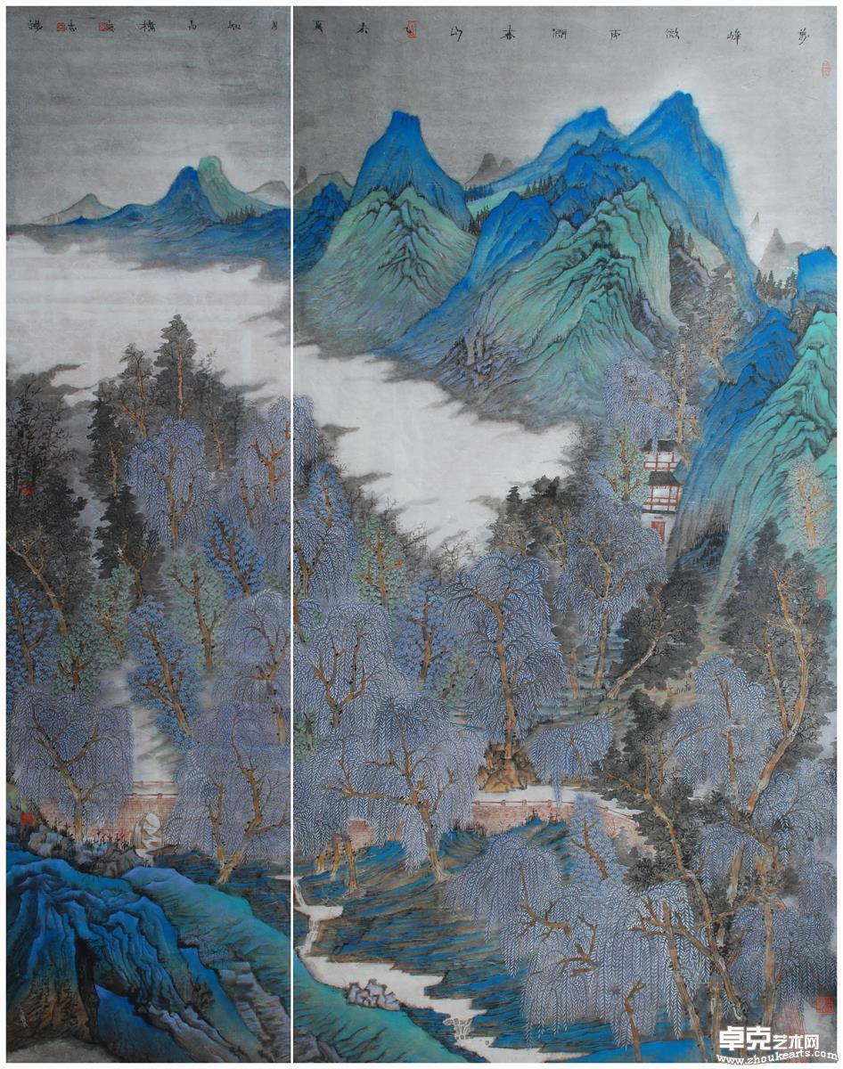 《万峰微雨润春山》140x200cm