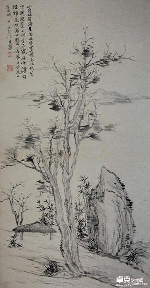 竹石双清图 