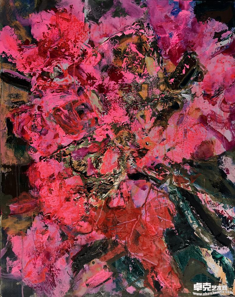 《红花》100x80cm