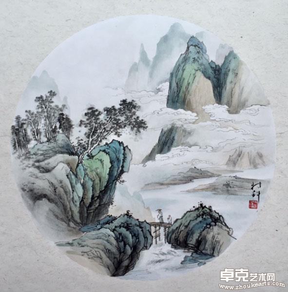 深山访友50x50cm